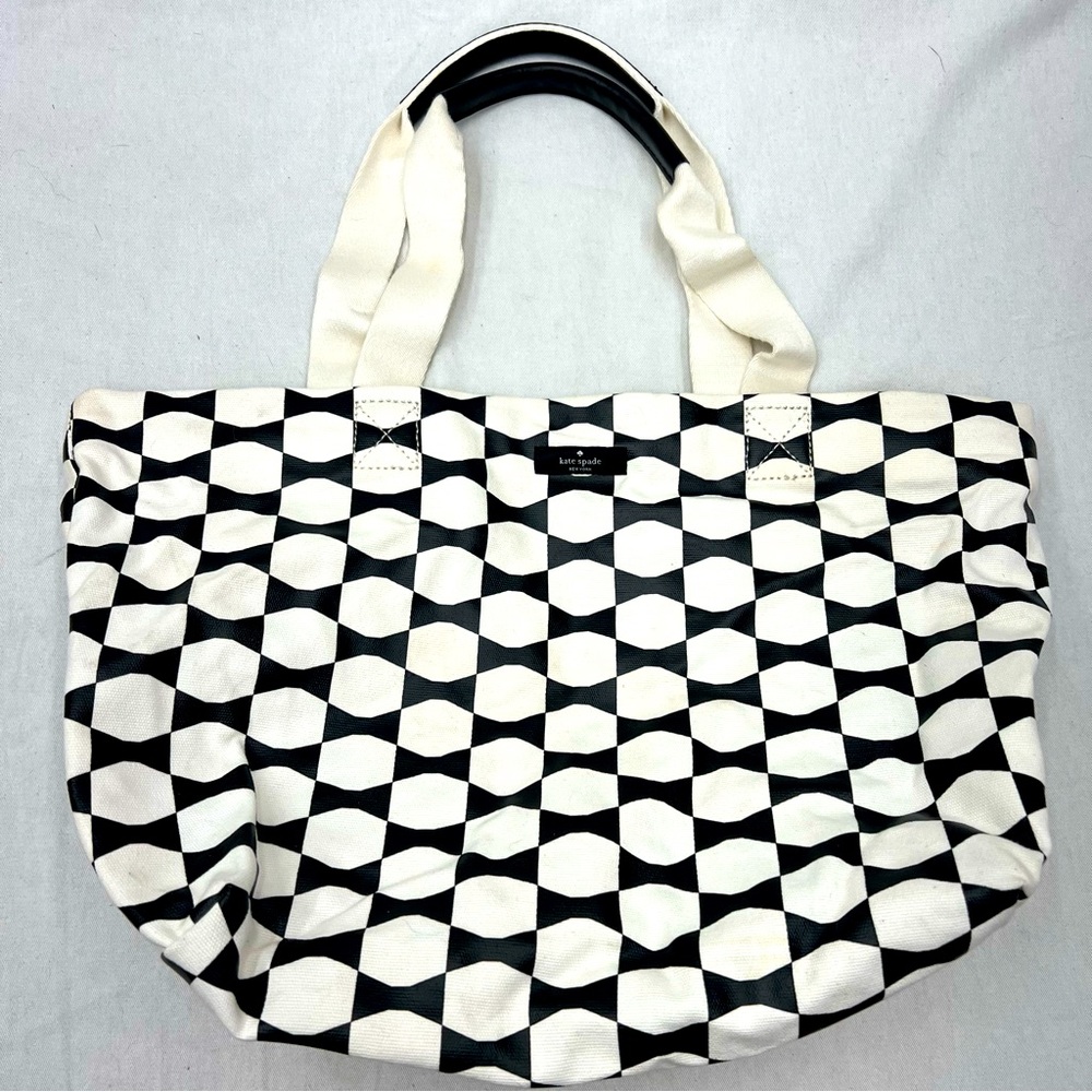Kate Spade New York Tote Black & White Bow ties Geometric